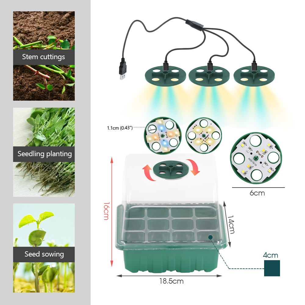 성장 빛 식물 씨앗 스타터 트레이와 LED 보육 냄비  - Seed Planter 리뷰 및 가격