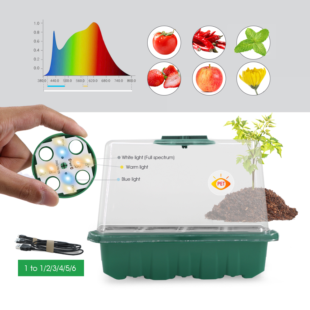 성장 빛 식물 씨앗 스타터 트레이와 LED 보육 냄비  - Seed Planter 리뷰 및 가격